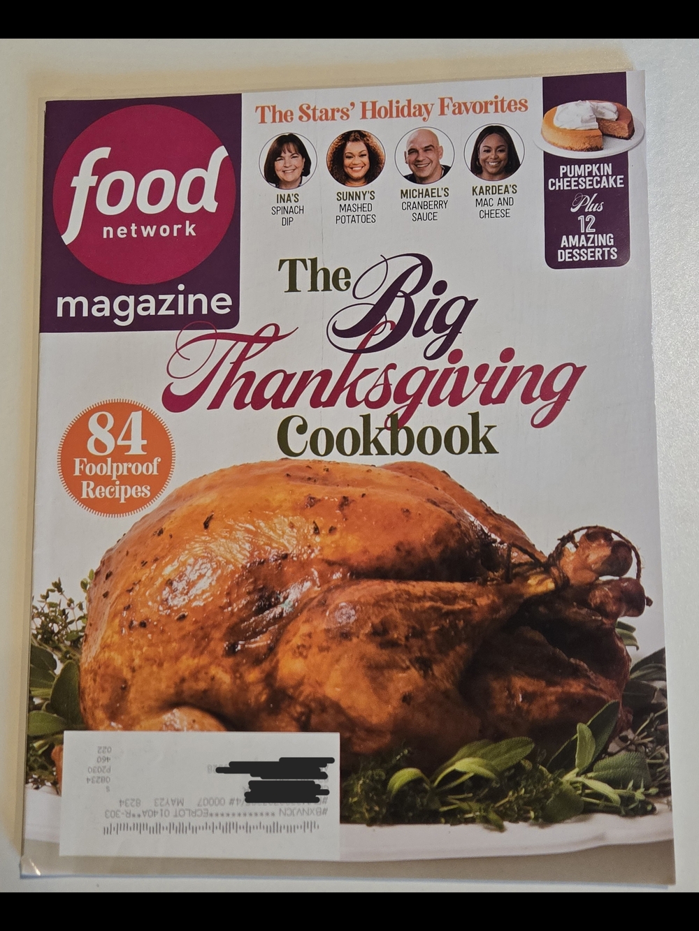 *5 for $10 Food Network The Big Thanksgiving Cookbook - White & Purple Cover